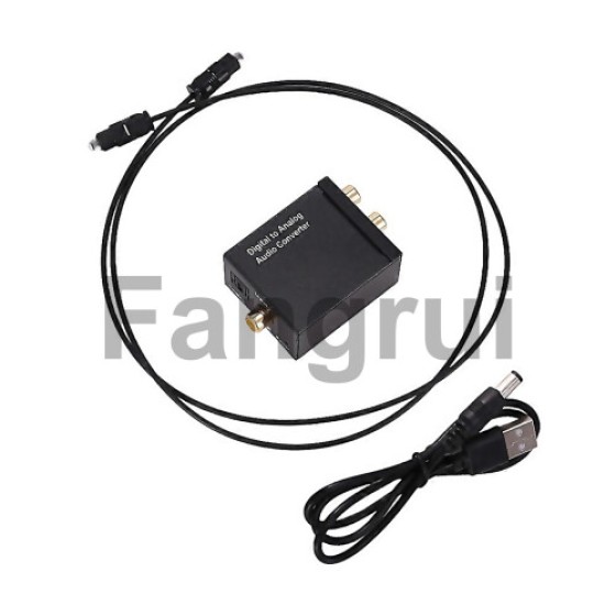 Optical Toslink to Coaxial Signal to RCA RL Audio Decoder for Digital to Analog Audio Converter